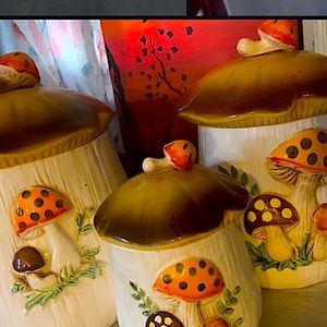 Vintage Mushroom Canisters